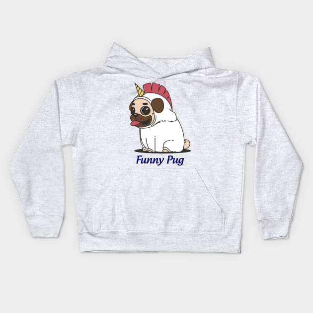 funny pug Kids Hoodie by This is store